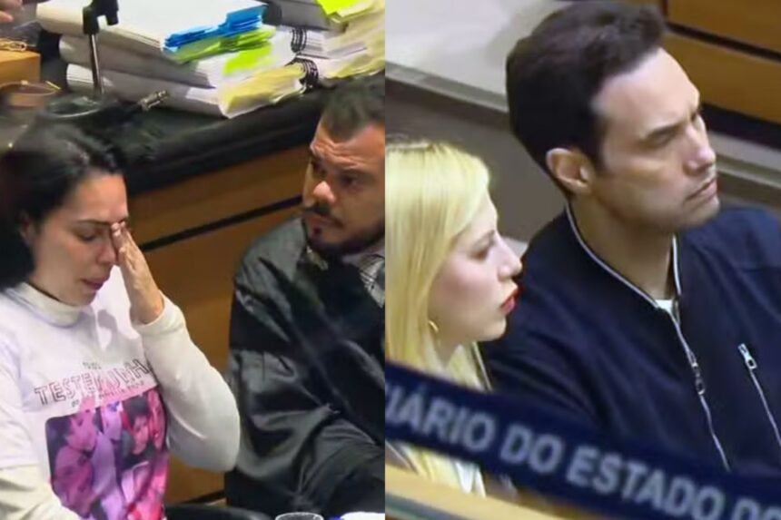 Jairinho e Monique no banco dos réus — Foto: Reprodução/TV Globo