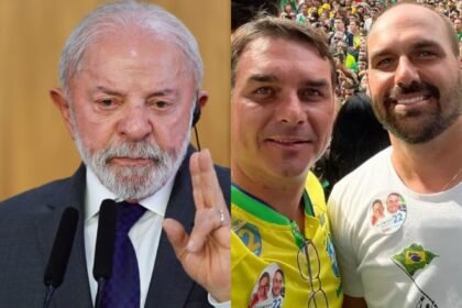 Lula, Flávio e Eduardo Bolsonaro
