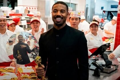Após superar Wagner Moura no Oscar, Michael B. Jordan comemora em fast-food