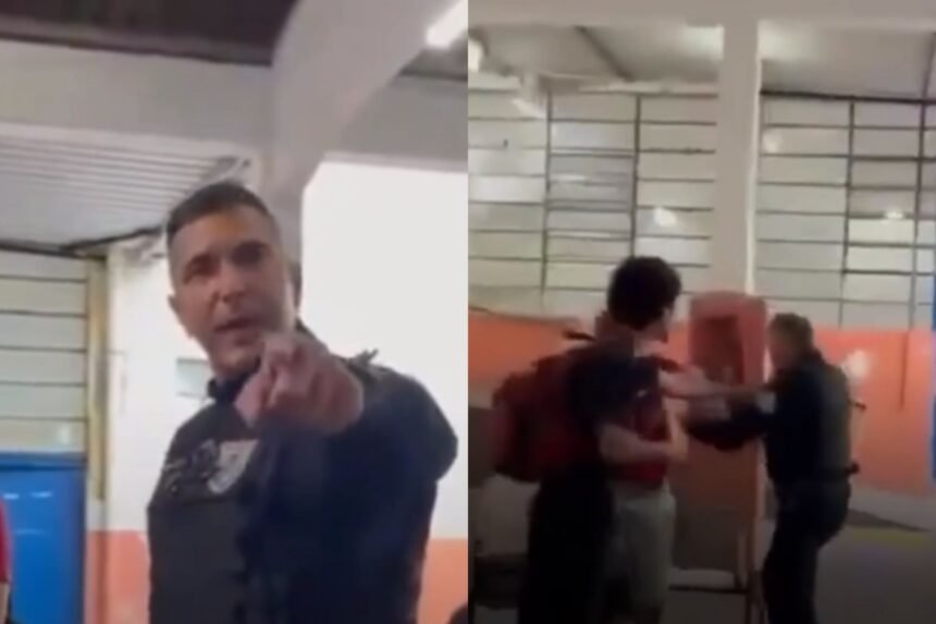 PM é flagrado agredindo alunos em escola do Rio de Janeiro