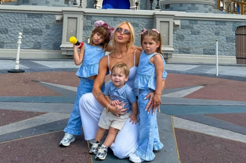 Virginia e filhos, Maria Flor, Maria Alice e José Leonardo