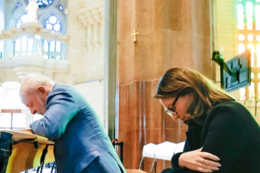 Lula e Janja em visita à Basílica da Sagrada Família