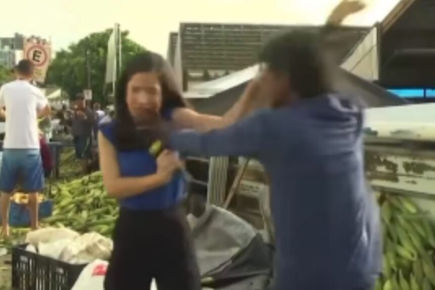 Repórter de afiliada da Band na Paraíba é agredida ao vivo