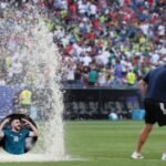 Vídeo flagra pane em irrigador que tumultuou jogo entre Iraque e Noruega na Copa