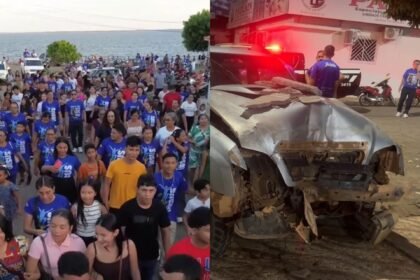 Vídeo mostra momento de acidente na Marcha para Jesus, em Terra Santa, PA